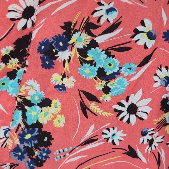 Anthropologie Nanette Lepore Coral Floral Fringe Kimono L’Amour Large Anthro - Picture 6 of 8